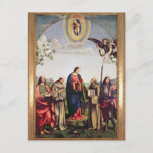 Aankondiging en heiligen, 1500 briefkaart