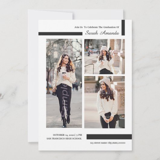 Aankondiging en uitnodiging van het afstuderen (Achterkant)