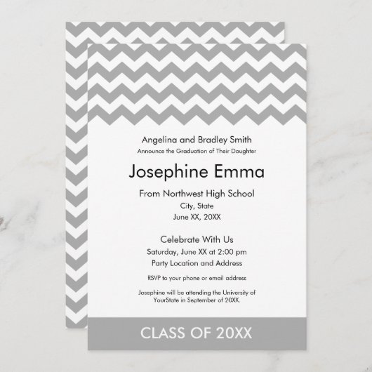 Aankondiging en uitnodiging van het afstuderen - C (Voorkant / Achterkant)