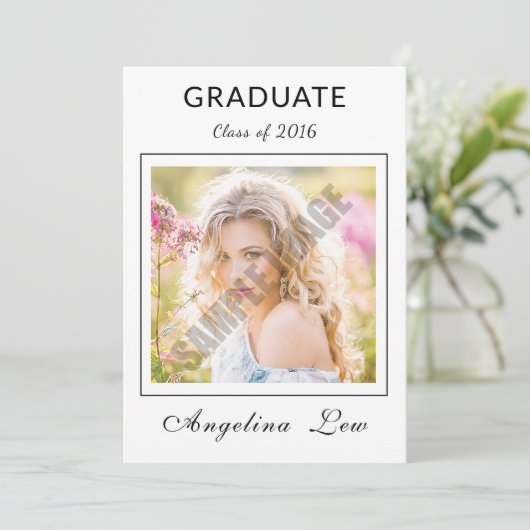 Aankondiging en uitnodiging van het hoogste Afstud (Staand voorkant)