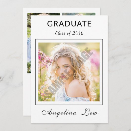 Aankondiging en uitnodiging van het hoogste Afstud (Voorkant / Achterkant)