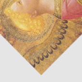 AANKONDIGING ENGEL IN GOUD ROZE Kerstgroet Tissuepapier (Detail)