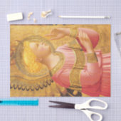 AANKONDIGING ENGEL IN GOUD ROZE Kerstgroet Tissuepapier (Craft)