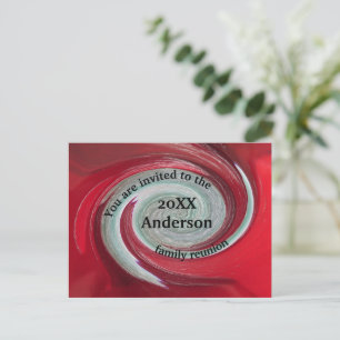 Aankondiging familiereünie Bright Red Briefkaart