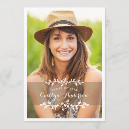 Aankondiging Floral Chic Photo Graduation Party