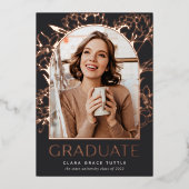 Aankondiging Floral Folie Arch Foto Afstuderen (Voorkant)