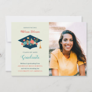 Aankondiging Floral Pet Graduation Party