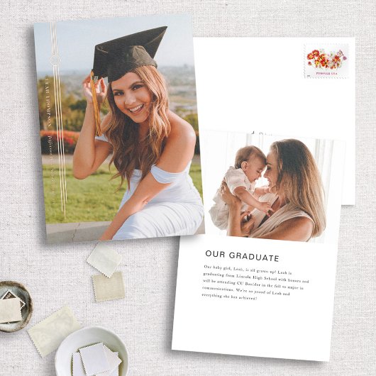 Aankondiging folie Modern Tassel Foto Afstuderen