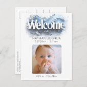 *~* Aankondiging Foto AP79 Baby Pasgeboren Geboort (Voorkant / Achterkant)