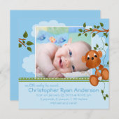 Aankondiging foto jongetje kleine aap baby (Voorkant / Achterkant)
