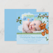 Aankondiging foto kleine aap baby jongen (Voorkant / Achterkant)