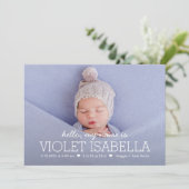 Aankondiging geboorte Baby bewerkbare kleur (Staand voorkant)