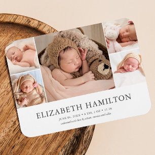 Aankondiging geboorte baby Elegante foto Magneet