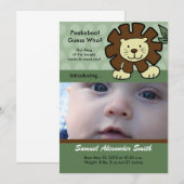 AANKONDIGING GEBOORTE BABY LEEUW Koning van de Jun (Voorkant / Achterkant)