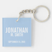 Aankondiging geboorte met aangepaste pasgeboren Ba Sleutelhanger (Achterkant)