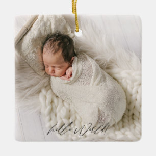 Aankondiging Geboorte Statistieken Pasgeboren Baby Keramisch Ornament