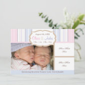 Aankondiging geboorte - Twins (Staand voorkant)