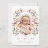 Aankondiging geboorte van Elegant Wildflower Baby  (Voorkant)