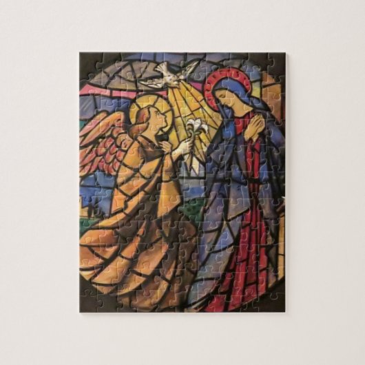 Aankondiging Glas in lood Venster Puzzle Italië Legpuzzel (Verticaal)