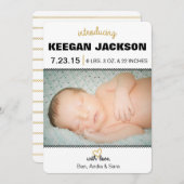 Aankondiging Glitter Gold Birth (Voorkant / Achterkant)