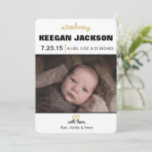 Aankondiging Glitter Gold Birth (Staand voorkant)