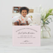 Aankondiging goedkeuring Blush Pink and White Stri (Staand voorkant)