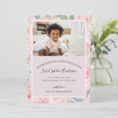 Aankondiging goedkeuring blush Pink Floral (Staand voorkant)