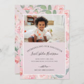 Aankondiging goedkeuring blush Pink Floral (Voorkant / Achterkant)