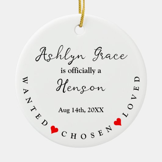 Aankondiging goedkeuring Gotcha Day New Parents Gi Keramisch Ornament (Voorkant)