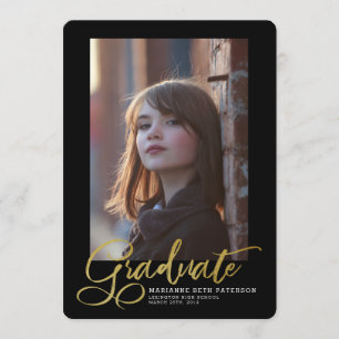 Aankondiging Gold Script Photo Afstuderen