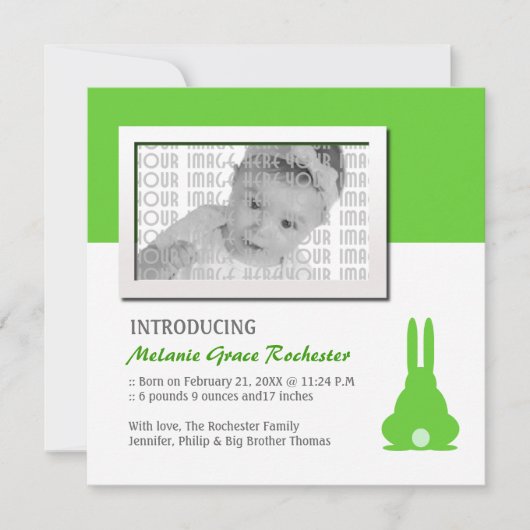 Aankondiging Green Bunny Birth (Voorkant)