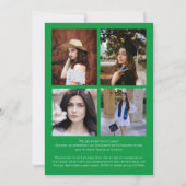 Aankondiging groene zwarte Confetti Afstuderen (Achterkant)