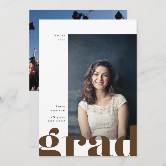 Aankondiging groot Afstuderen type (Voorkant / Achterkant)