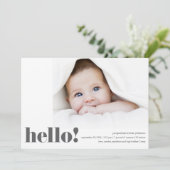Aankondiging Hallo foto's Modern Bold (Staand voorkant)