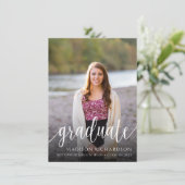 Aankondiging handgeschreven Afstuderen foto script (Staand voorkant)