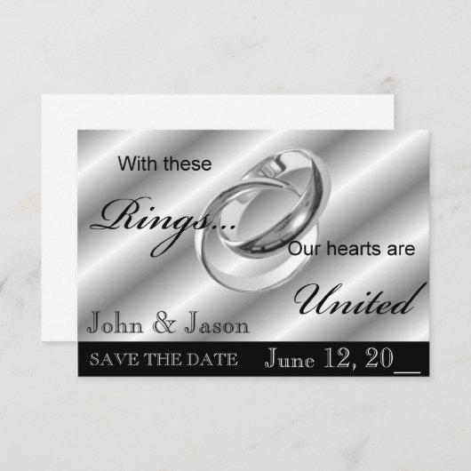 AANKONDIGING HET DATUM BEWAREN Homohuwelijk Uitnod (Voorkant / Achterkant)