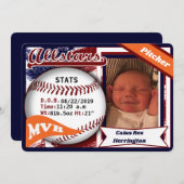 Aankondiging honkbal geboorte (Voorkant / Achterkant)