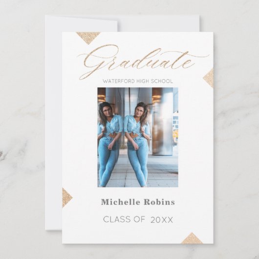 Aankondiging hoog Afstudeerder Trendy Script High  (Voorkant)