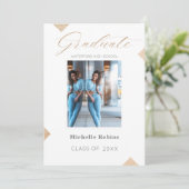 Aankondiging hoog Afstudeerder Trendy Script High  (Staand voorkant)