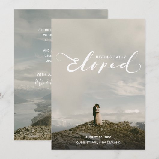 Aankondiging huwelijk persoonlijke opgebouwde name (Voorkant / Achterkant)