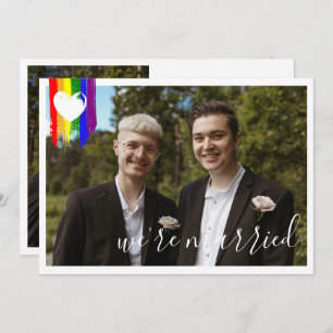 Aankondiging huwelijk Rainbow Pride Heart Gay