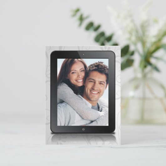 Aankondiging huwelijksdatum briefkaart (Staand voorkant)