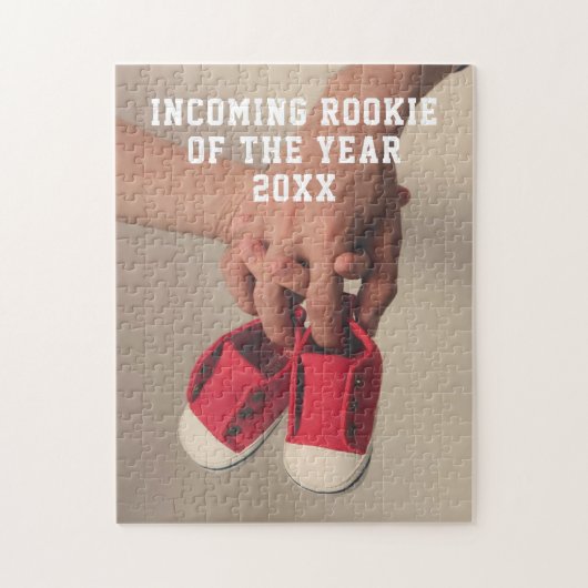 Aankondiging inkomende rookie foto zwangerschap legpuzzel (Verticaal)