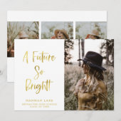 Aankondiging Inspirerend Gold Photo Afstuderen (Voorkant / Achterkant)