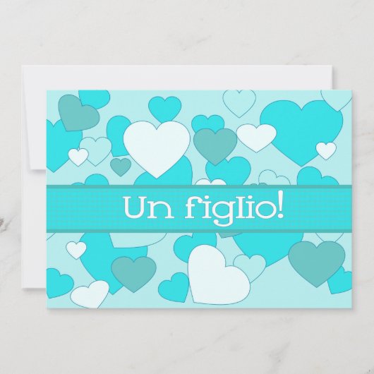 Aankondiging Italiaanse babyjongen ter geboorte (Voorkant)