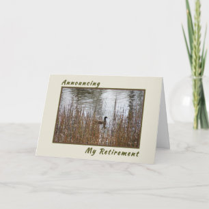 Aankondiging Kaart pensioen, Natuur Pond met Duck