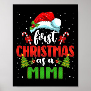 Aankondiging Kerstman Eerste Kerstmis als een Mimi Poster