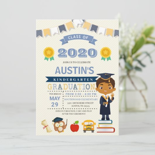 Aankondiging Kinder school Afstuderen (Staand voorkant)