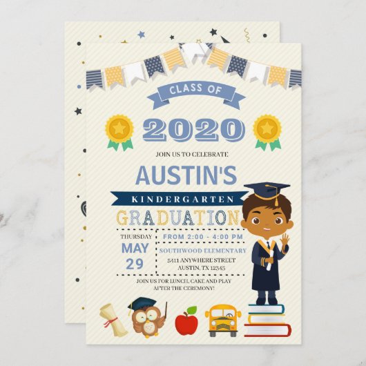 Aankondiging Kinder school Afstuderen (Voorkant / Achterkant)