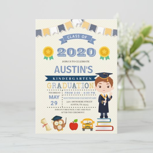 Aankondiging Kinder school Afstuderen (Staand voorkant)